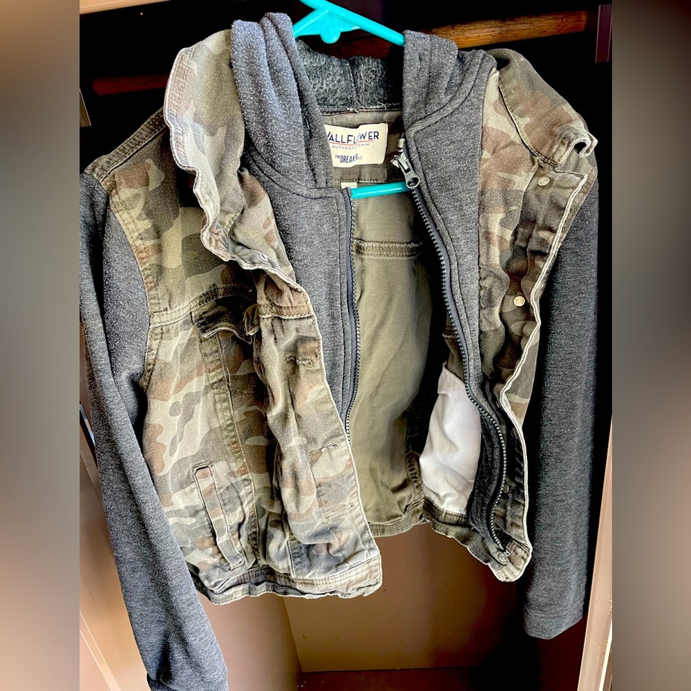 Camouflage Jean Jacket with Hood